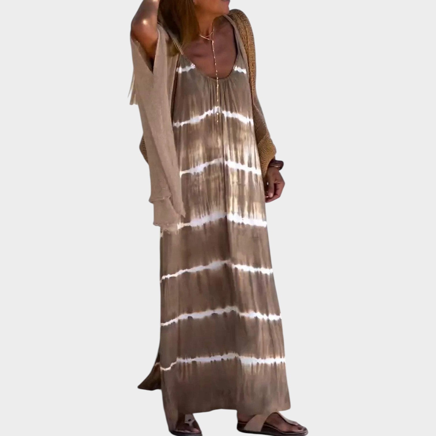 Boho Tie-Dye Maxi Dress Set