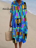 Women's Abstrct  Art Print Flowy Dress