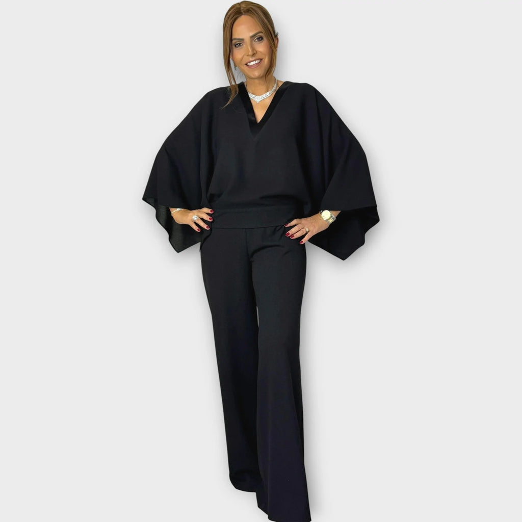 Elegant Flow Cape Jumpsuit
