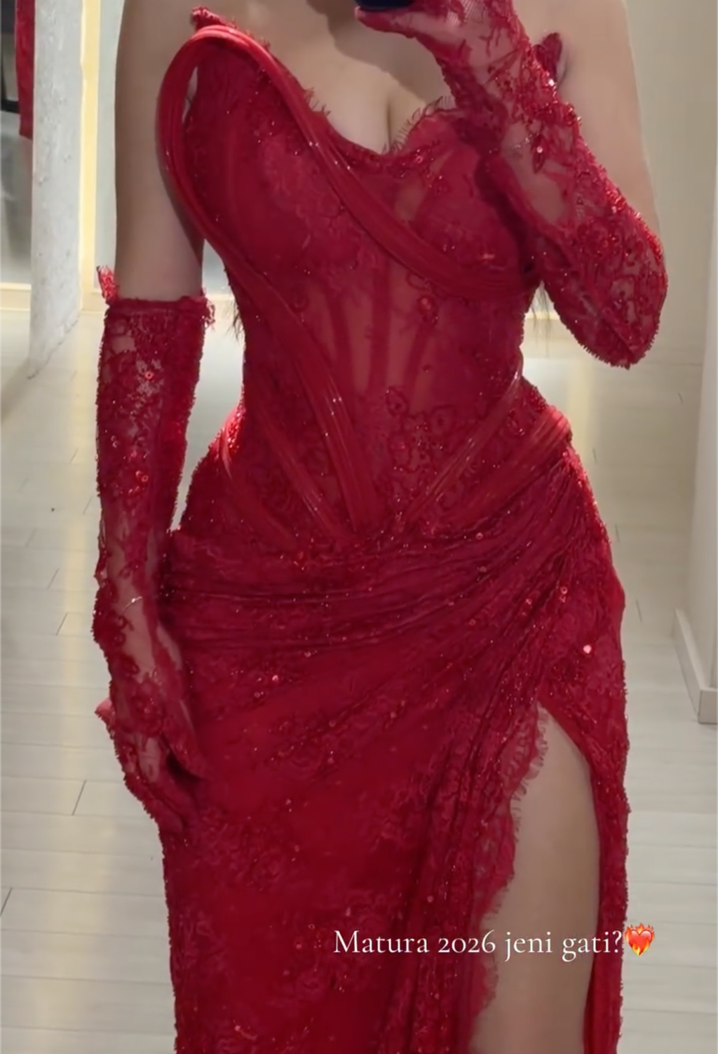 Burgundy/Red/Pink Lace One-Shoulder Maxi Dress