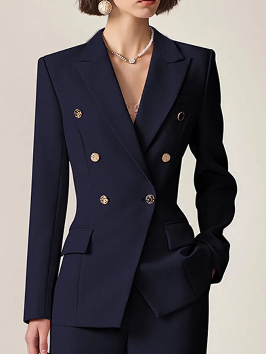[24-hour shipping out]High-End Fashion Temperament Lapel Double-Breasted Suit
