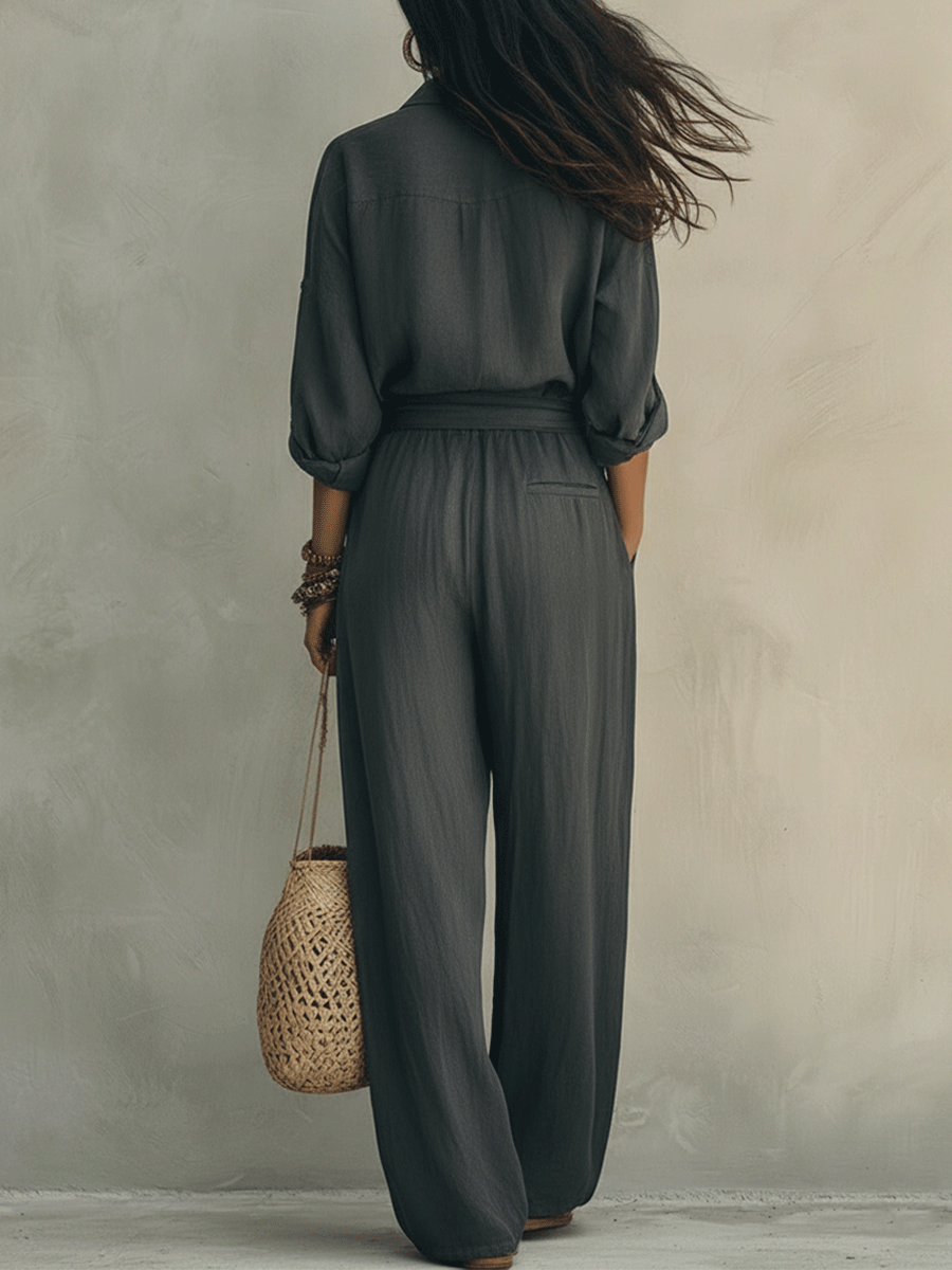 Elegant Relaxed Vacation Midnight Grey Set