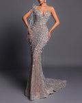 Sexy Crystal Embellished Sequin Gown