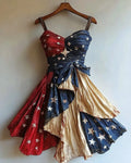 Independence Day themed print gilded dress 273c
