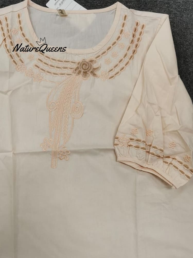 Embroidered Art Retro Half Sleeve Shirt