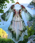 Summer Vacation Ruffle Lace Chiffon Contrast Dress c6c4