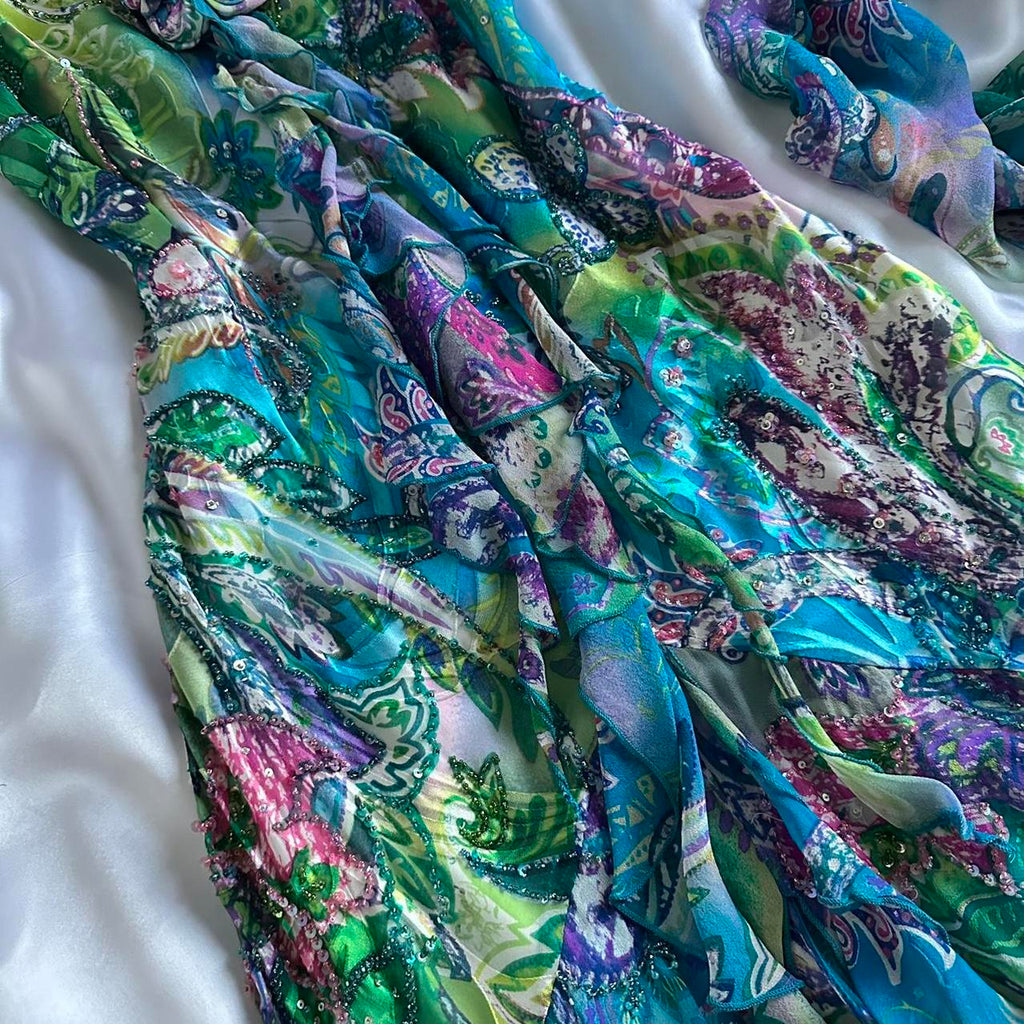 Women's Green and Brown Dress