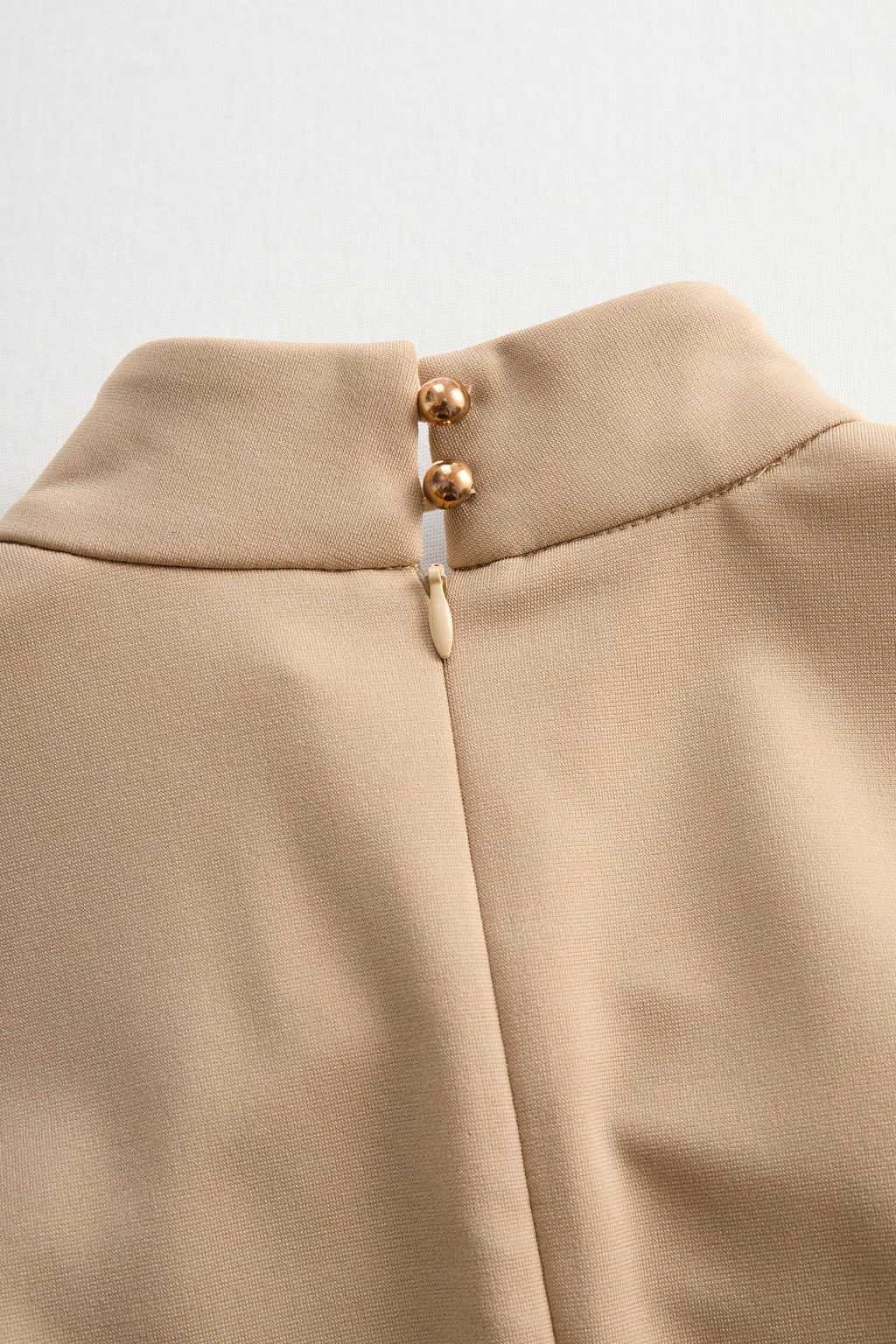 Sophisticated Beige Belted Dress