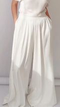 White High Waist Wide Leg Pants