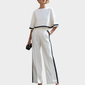 Modern Contrast Trim Two-Piece Set