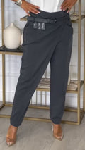 Women's Overlapping-Waist Harem-Style Casual Trousers
