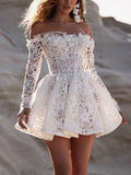 Mini Wedding dress, Short wedding dress, Rehearsal dinner dress, Bridal Shower dress