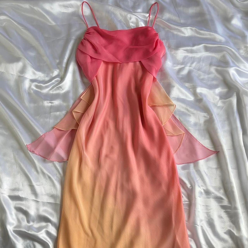 Women's Pink and Orange Dress