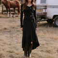 Women's Retro Western Collar Slim Fit Dress