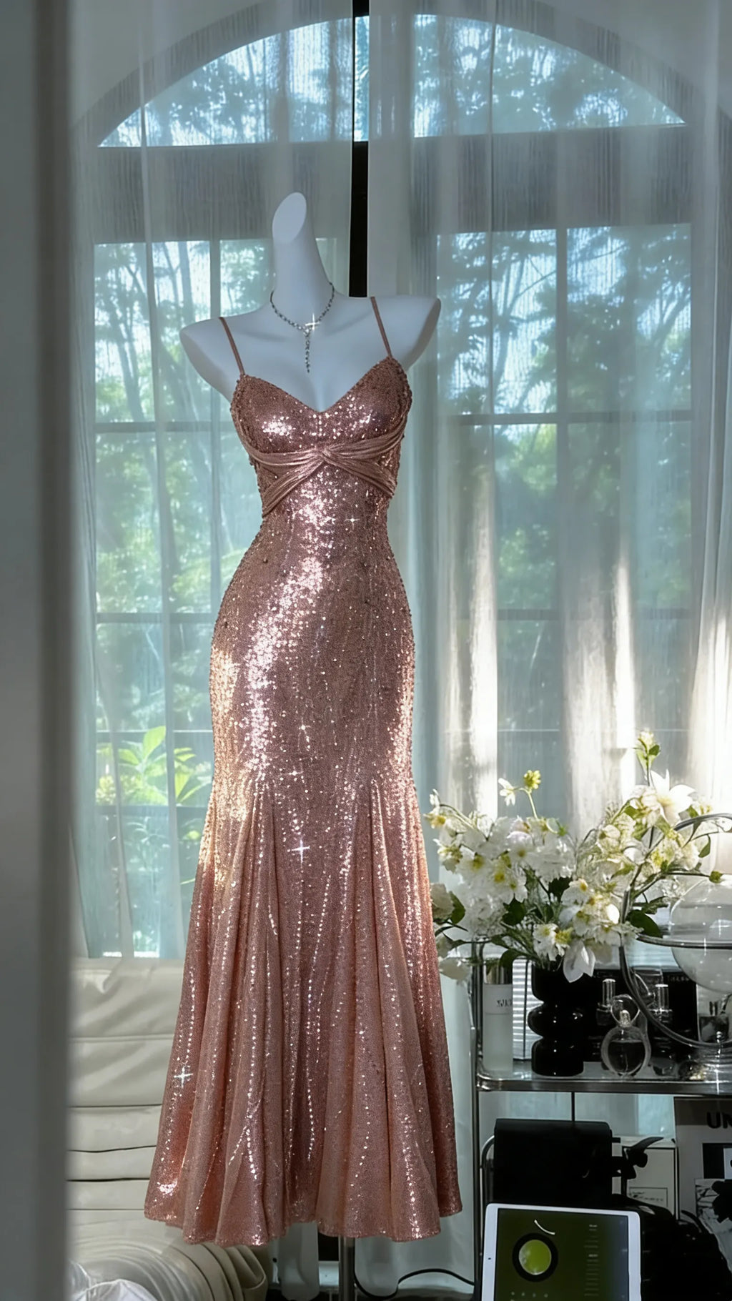 Gold Grass Green Vintage Beading Long Elegant Chiffon Homecoming Dress Ball Dress Evening Dress Birthday Party Dress Date Dress Prom Dress