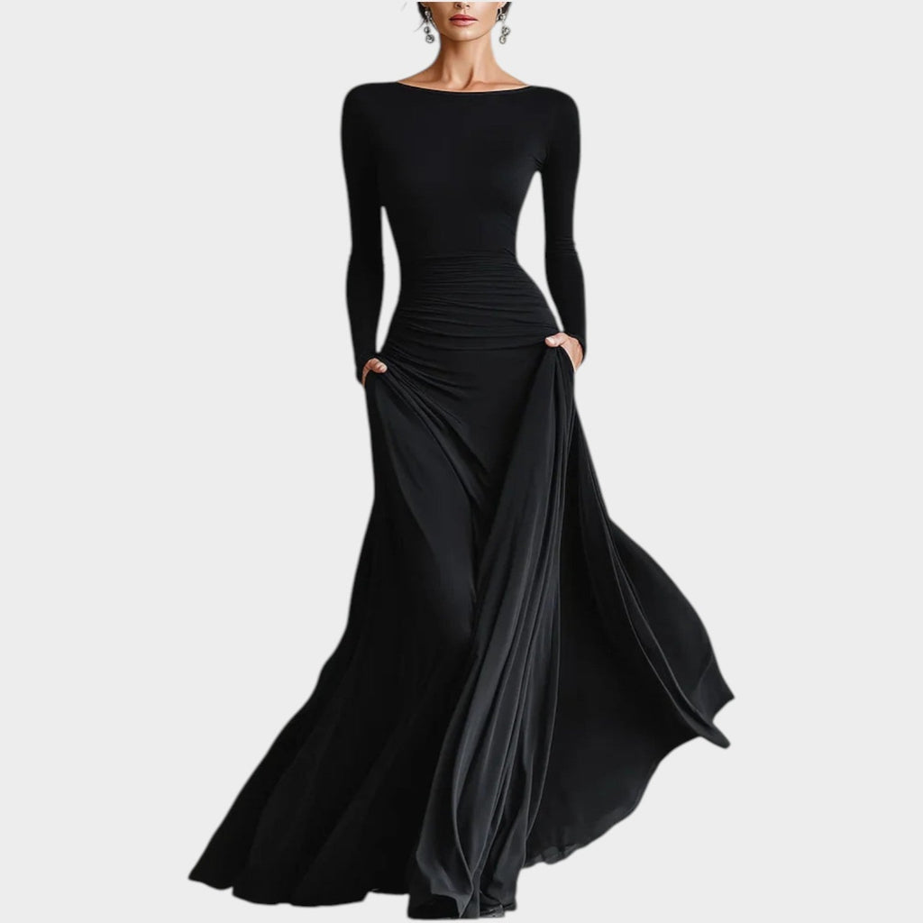 Elegant Long Sleeve Evening Maxi Dress