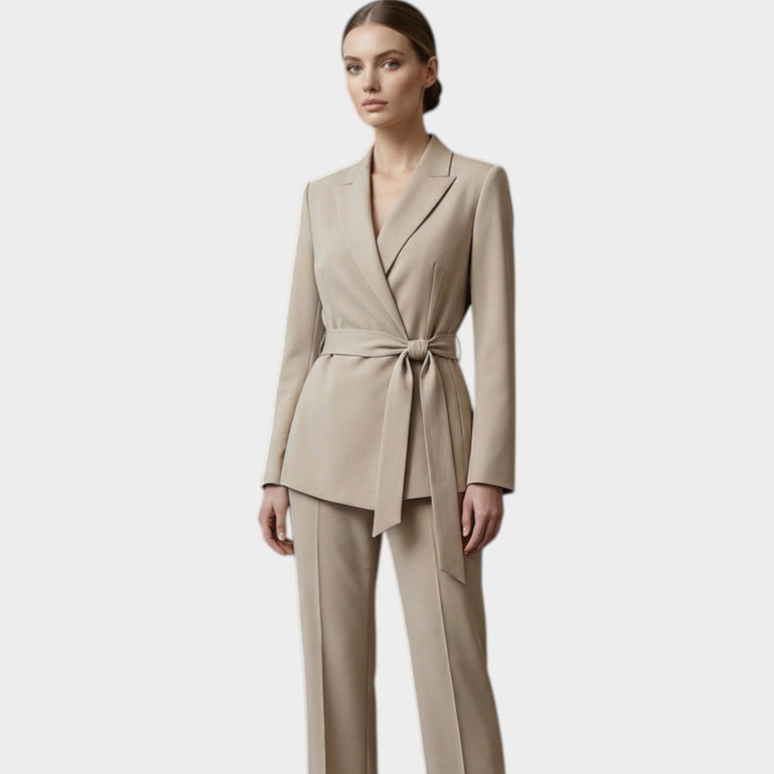 Belted Tailored Pantsuit