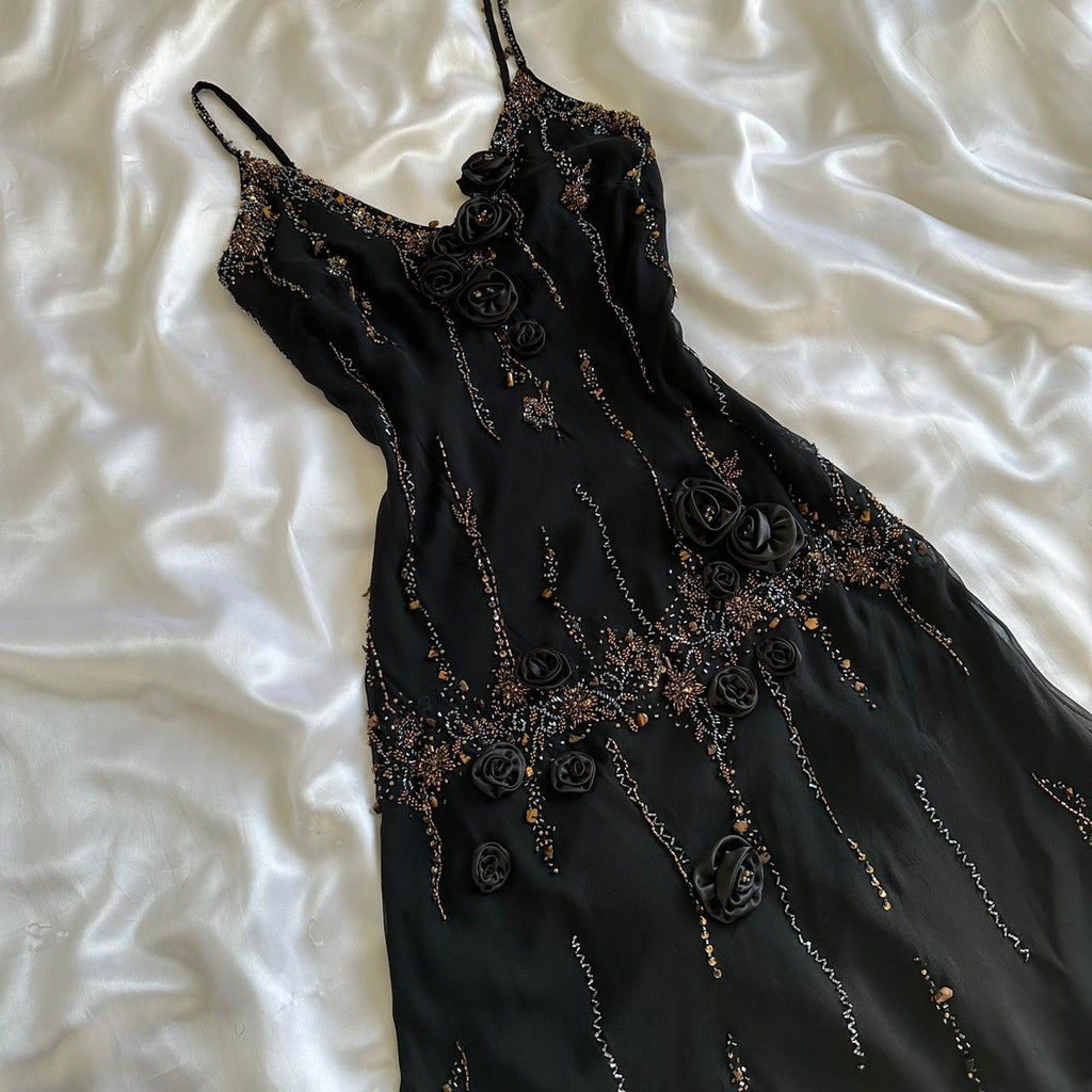 Women's Black and Silver Dress