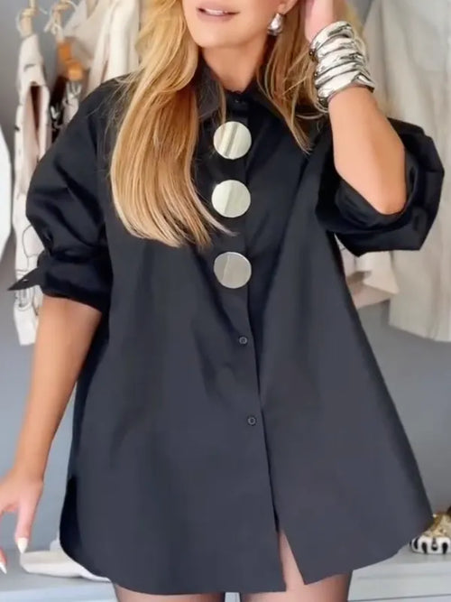 Black Oversized Statement Shirt