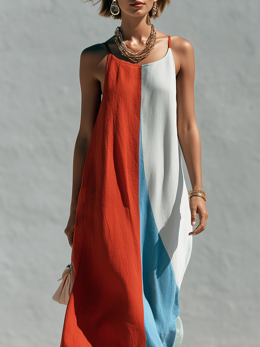 Bohemian Color Blocked Sundress