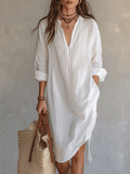 Boho Relaxed Day Quiet Nomad White Midi Dress
