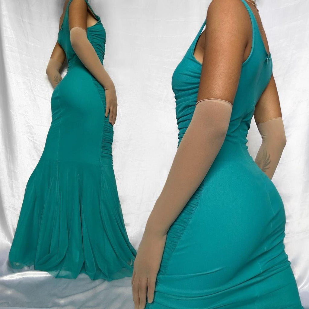 Women's Blue and Green Dress