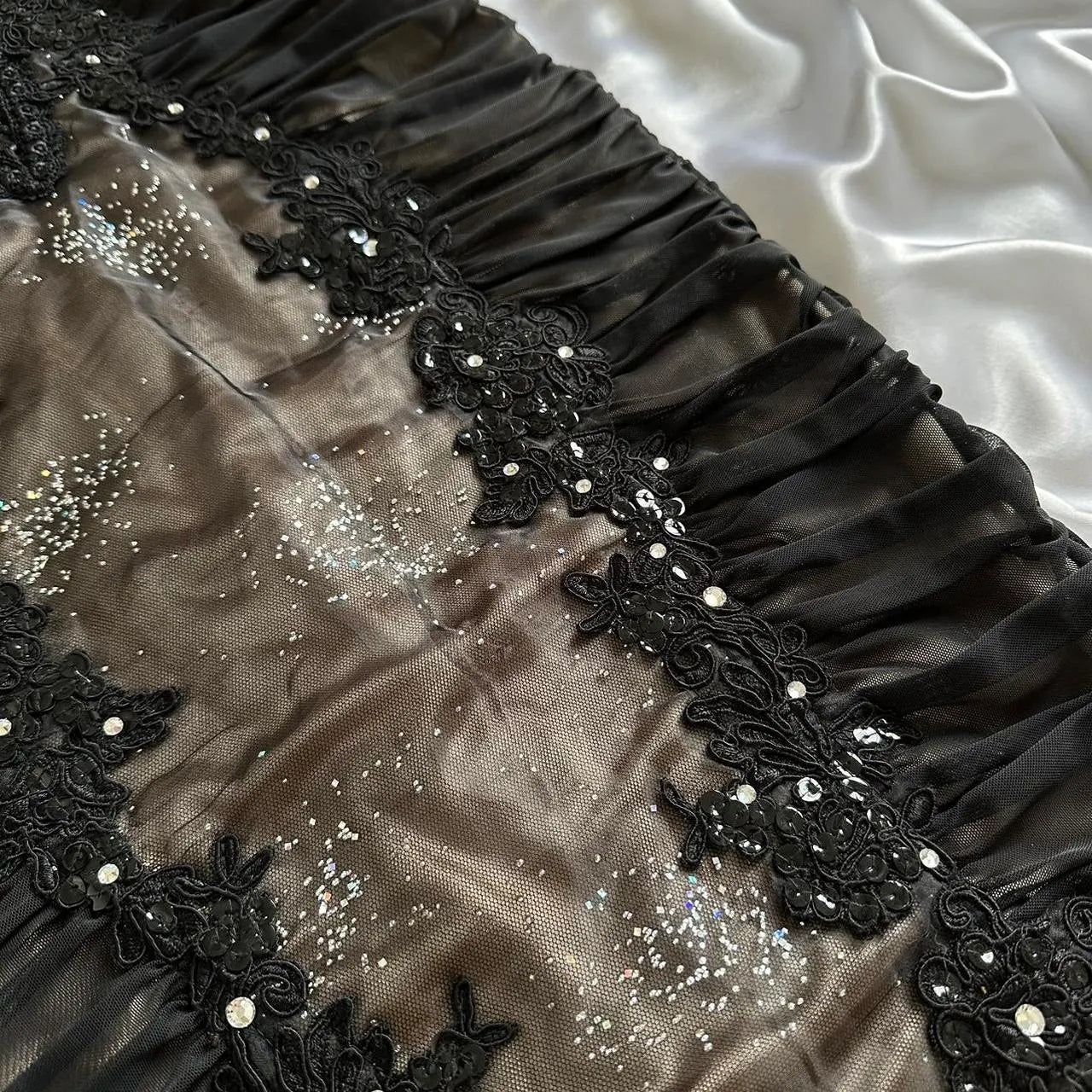 Women's Black and Cream Dress