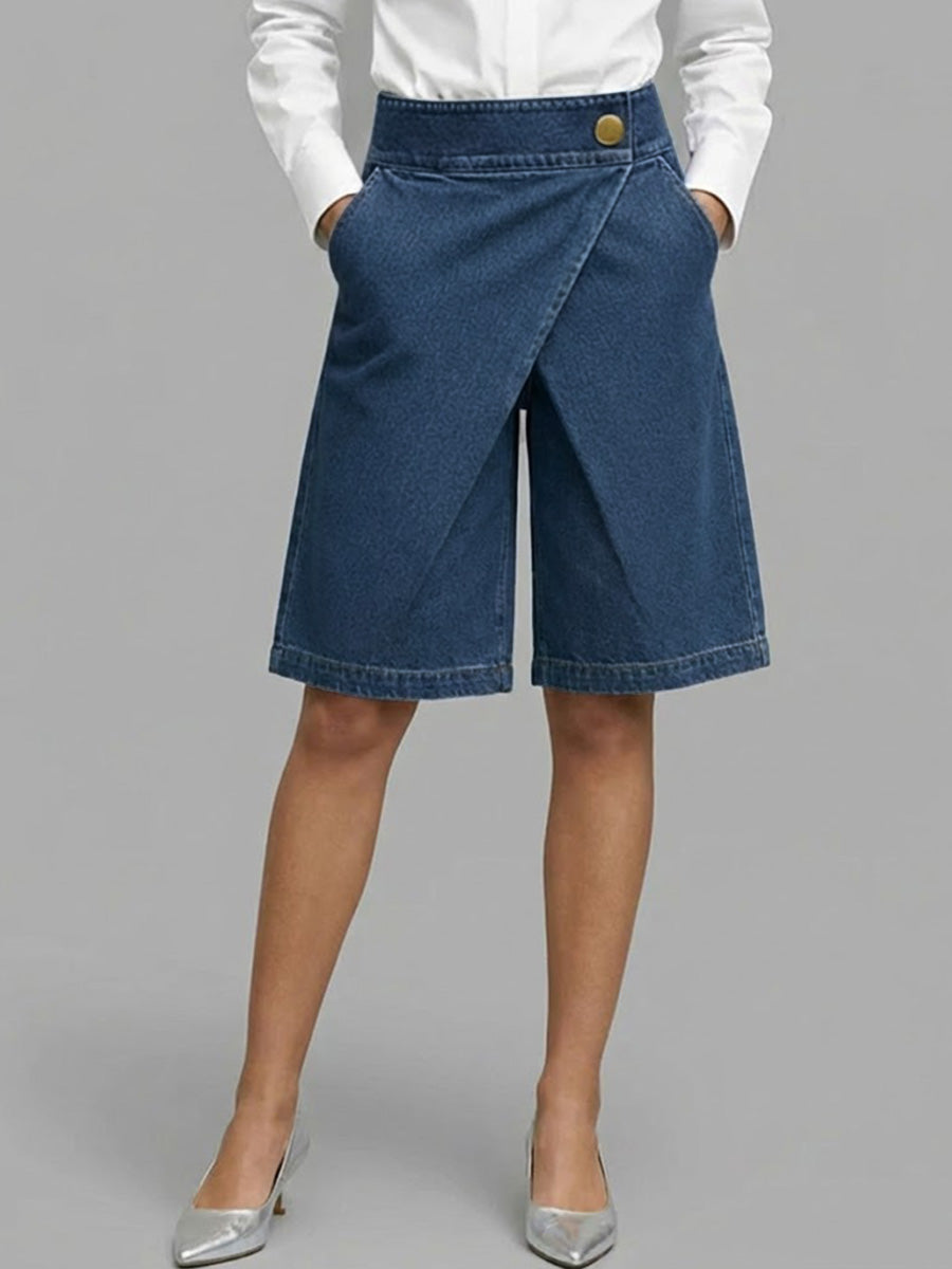Women's High-waisted Casual Loose Denim Shorts