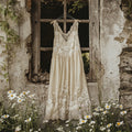 Vintage Floral Lace Art Linen Tank Dress