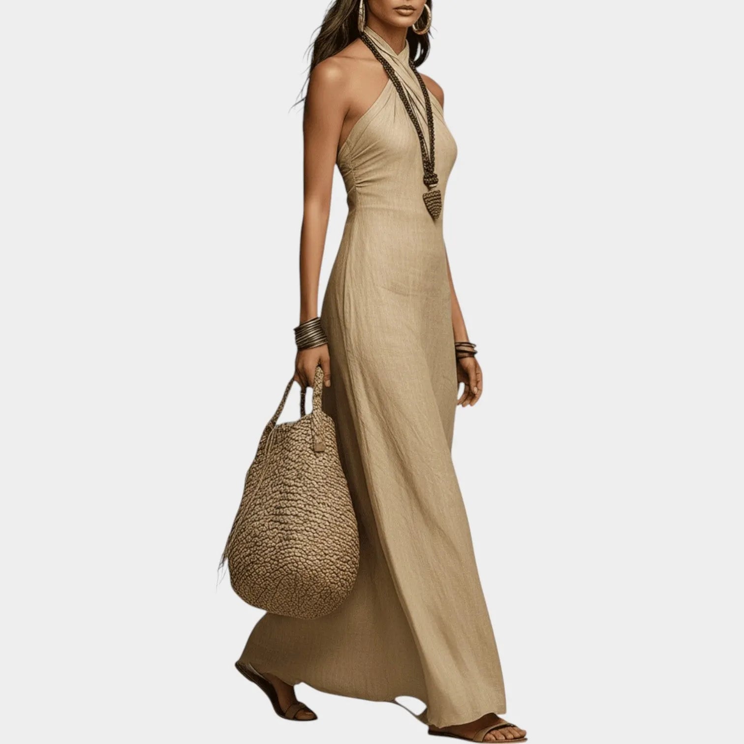 Halter Neck Maxi Dress