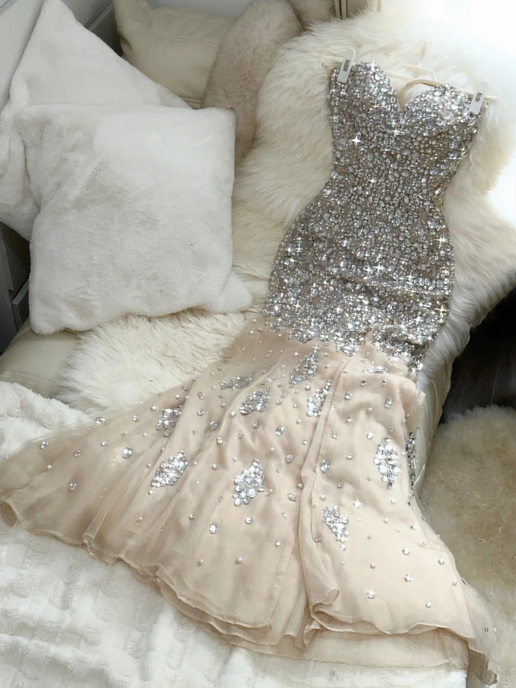 Mermaid Vintage Evening Dresses, Sleeveless Long Party Gowns  25508