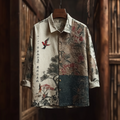 Japanese Art Retro Style Casual Cotton And Linen Long-sleeve Shirt