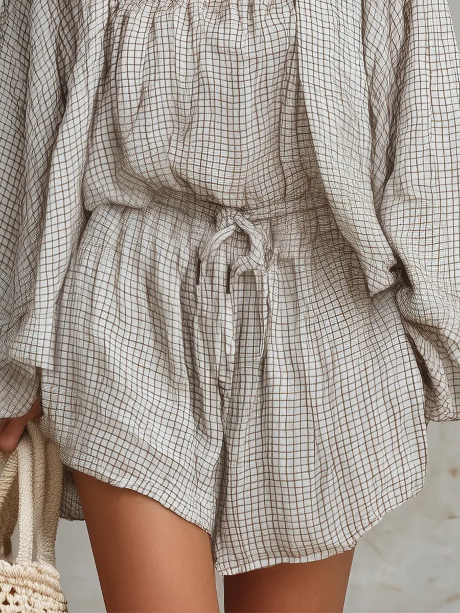 Relaxed Textured Check Lounge Set