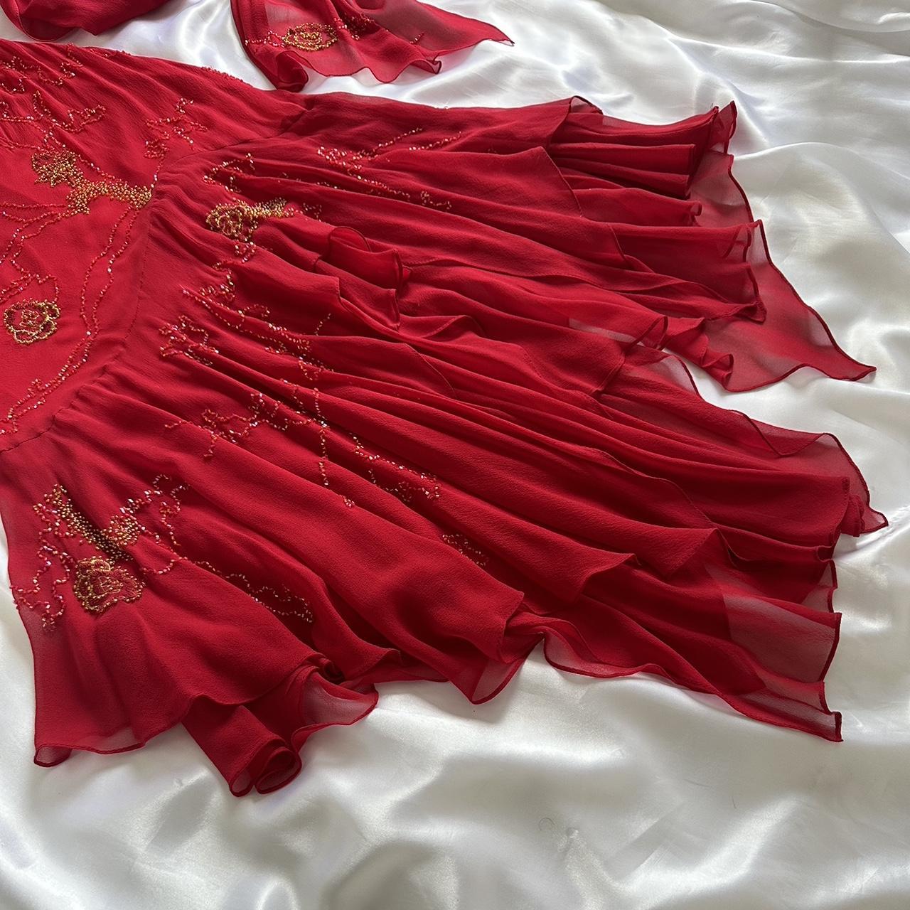 Women's Red and Gold Dress