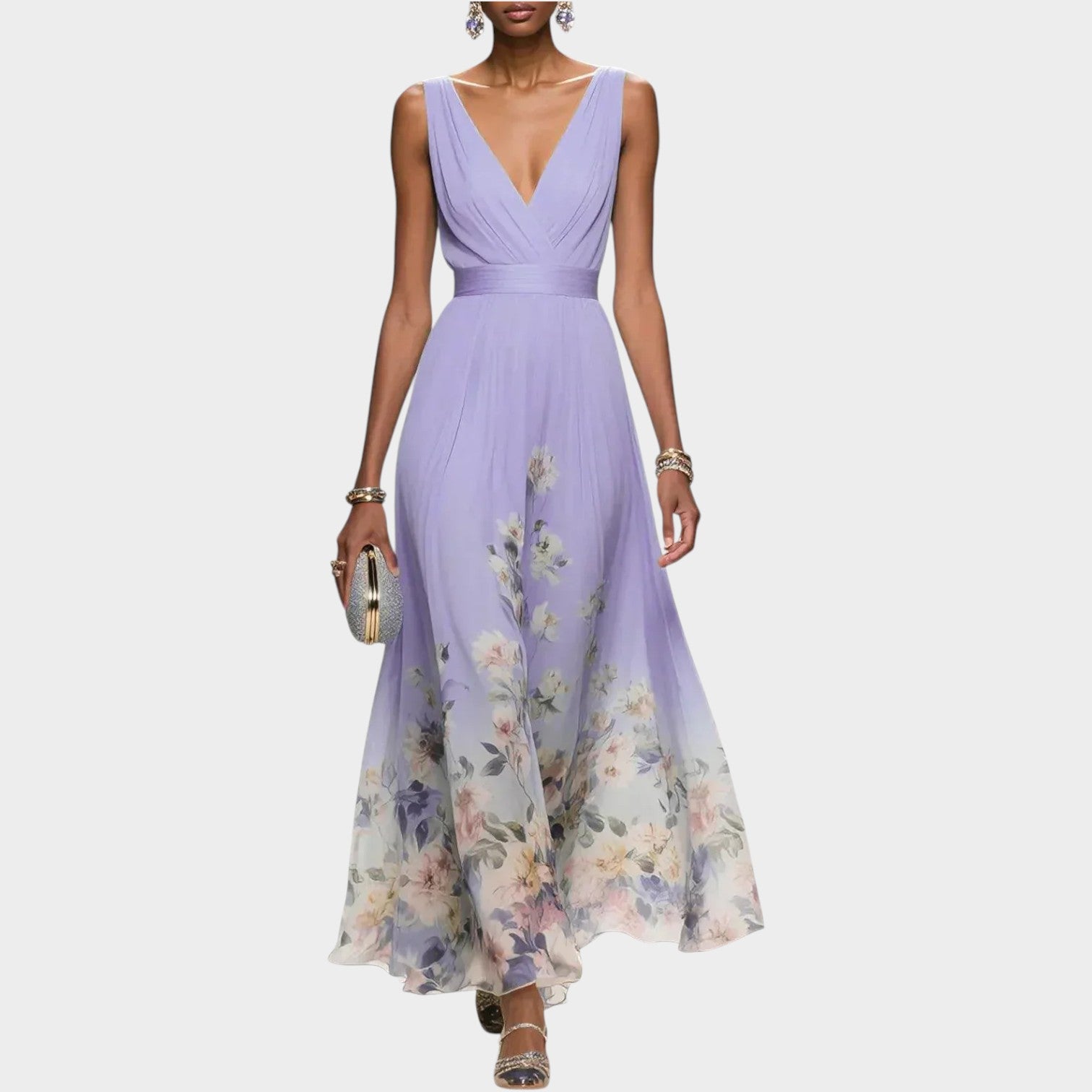 Elegant Flow Floral Maxi Dress