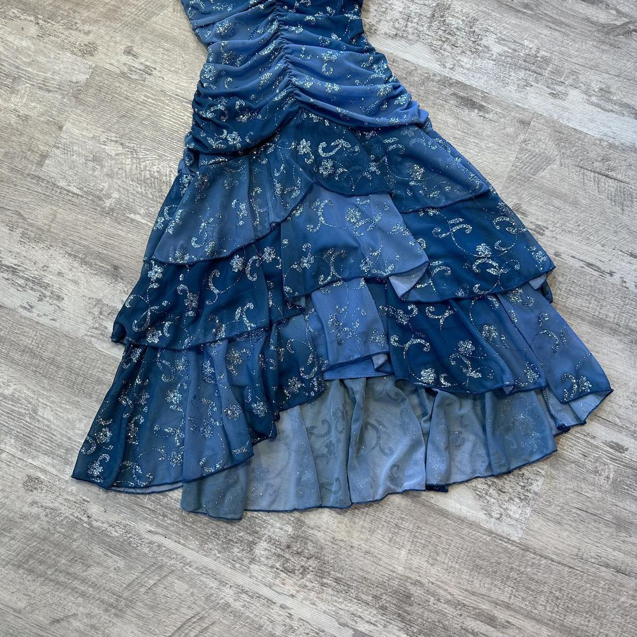 Dark blue homecoming dress Yk mini backless dress with sparkling floral rhinestone ruffles short chiffon ball gown evening gown party dress