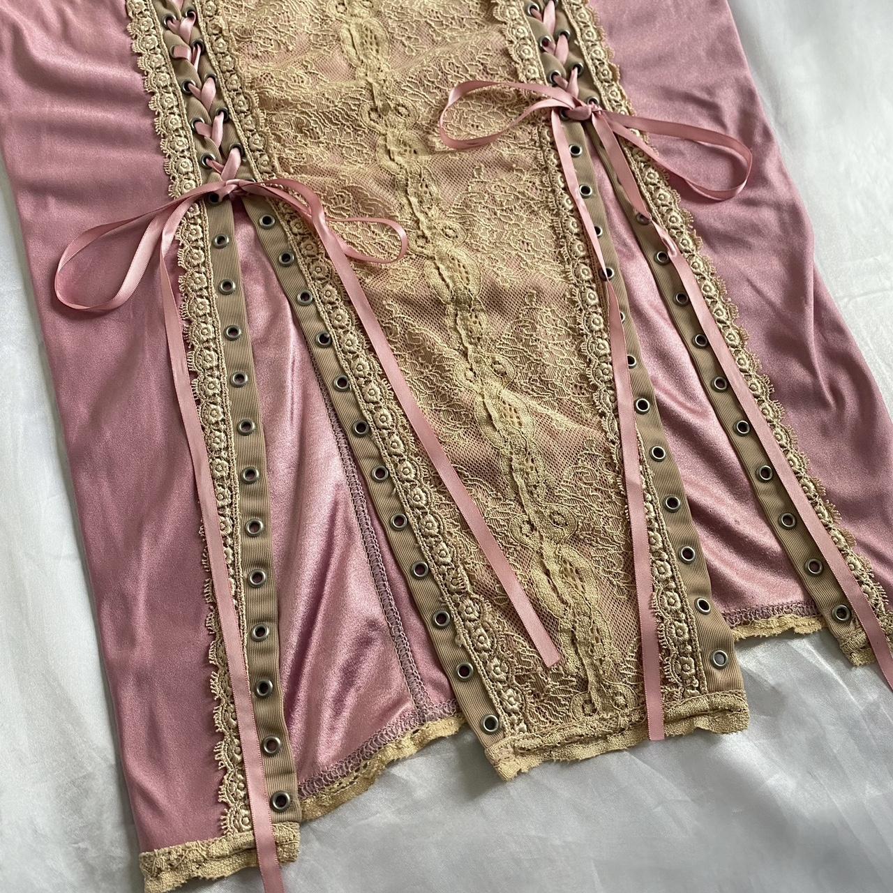 Women's Pink and Cream Dress