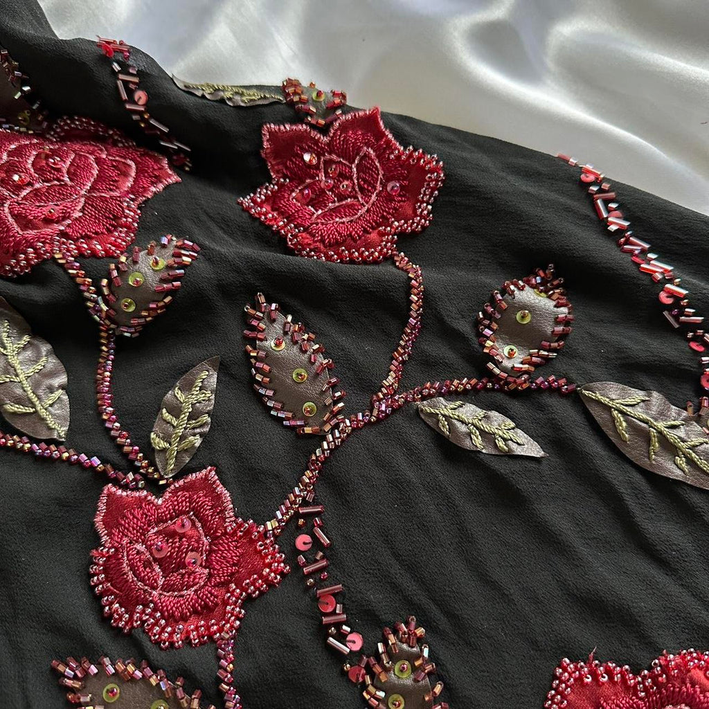 Sue Wong Women's Black and Red Dress
