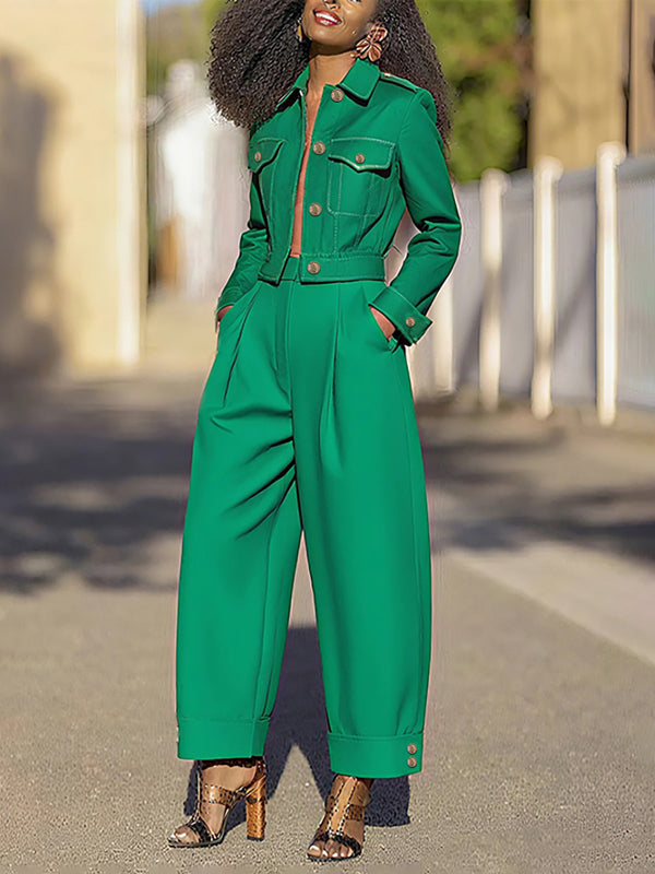 Long Sleeves Split-Joint Lapel Jackets&Coats Outerwear