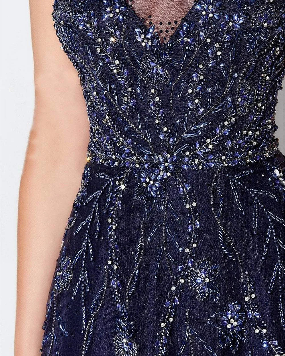 Ladies Elegant Rhinestone Mesh Dress - 01
