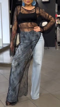 Women's Lace Irregular Long Fashion Top