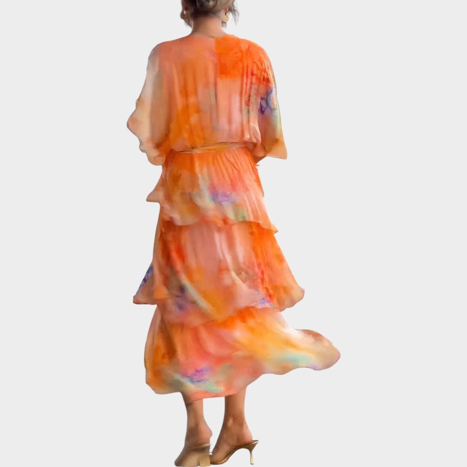 Romantic Watercolor Maxi Dress
