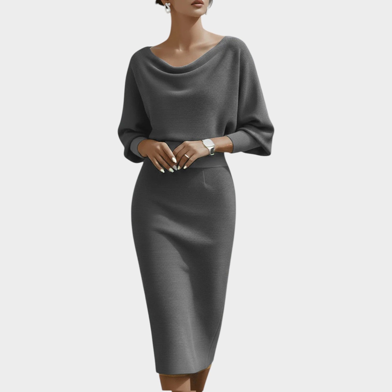 Elegant Ribbed Knit Two-Piece Set