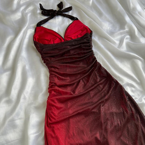 Betsy & Adam Women's Red and Black Dress