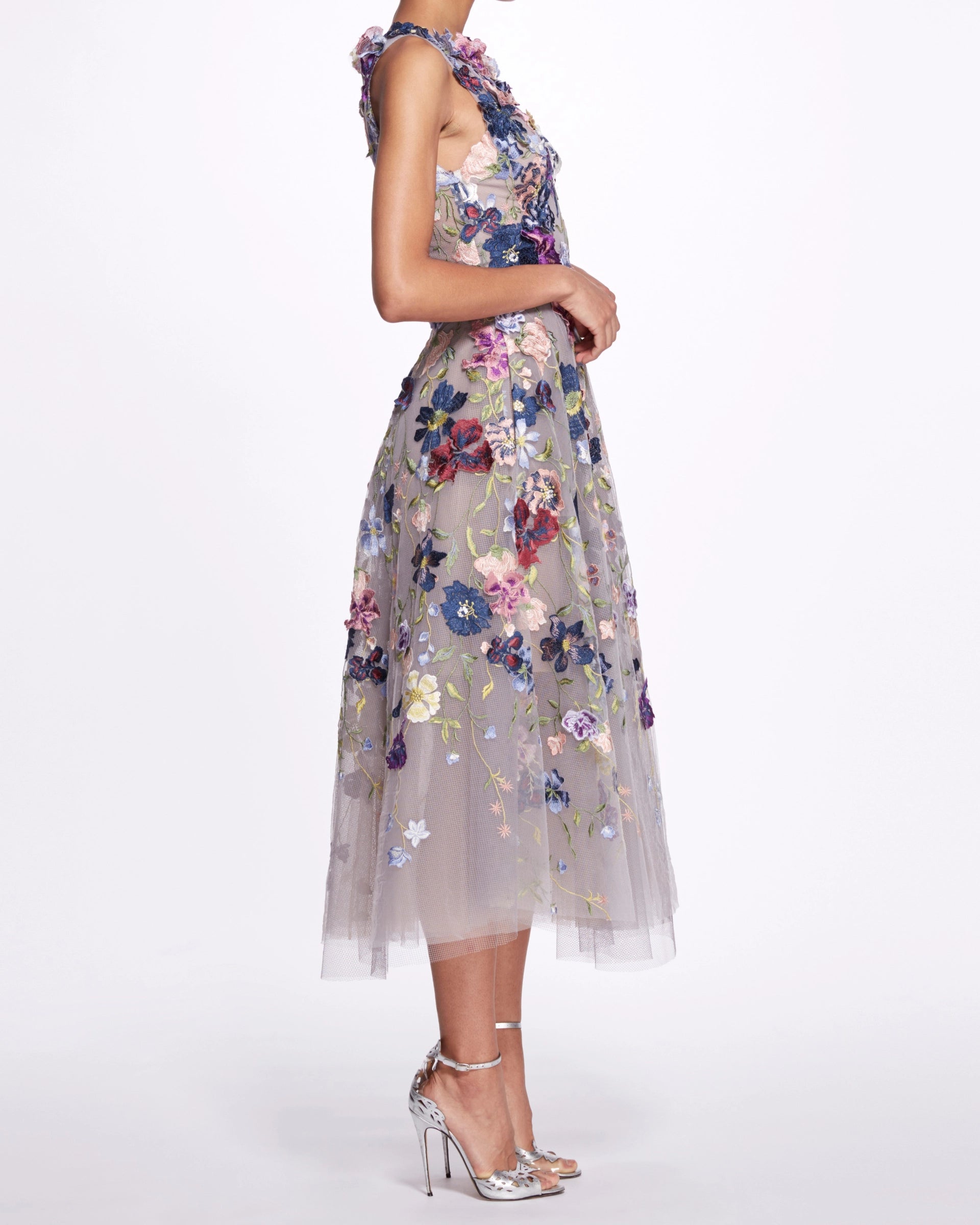 Women's Embroidery Mesh Dress