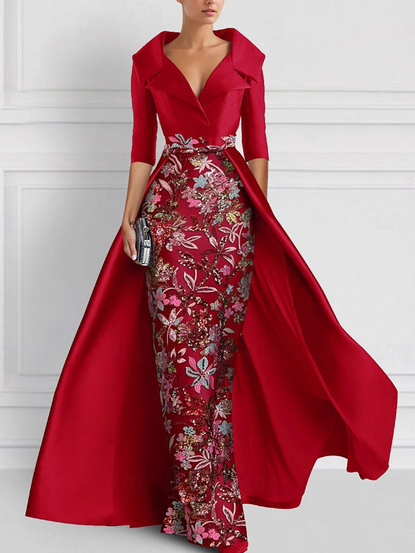 Satin Split Temperament Women's Dress