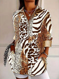 Women's Leopard Print Casual Long-sleeve Shirt