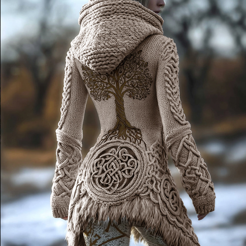 Viking Tree Of Life Celtic Knot Warm Hooded Sweater