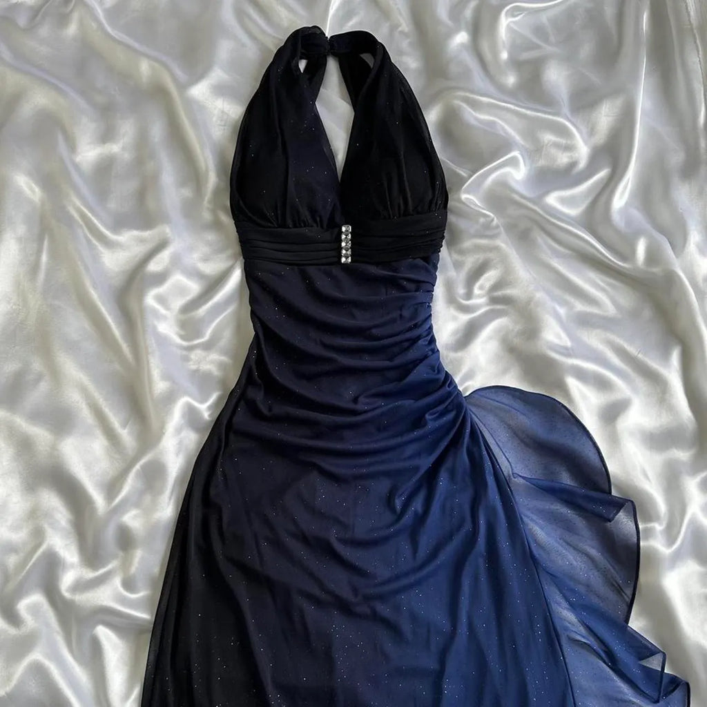 Betsy & Adam Women's Black and Blue Dress