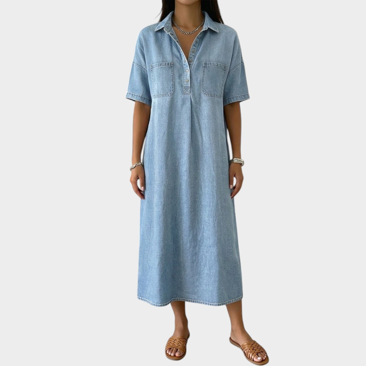 Everyday Ease Denim Maxi Dress
